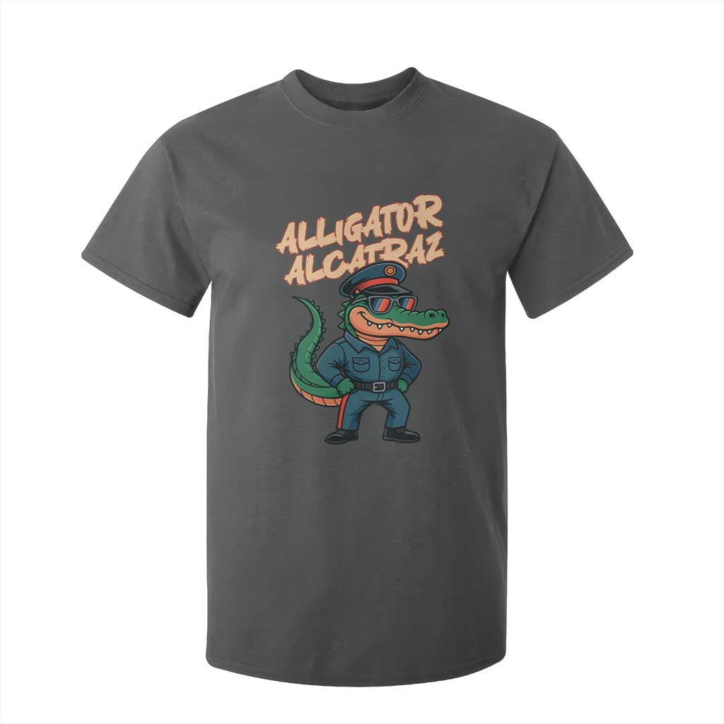 Alligator Alcatraz Political T Shirt For Kid Funny Florida Gator Cop with Attitude TS02 Dark Heather Print Your Wear