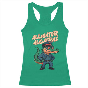 Alligator Alcatraz Political Racerback Tank Top Funny Florida Gator Cop with Attitude TS02 Irish Green Print Your Wear