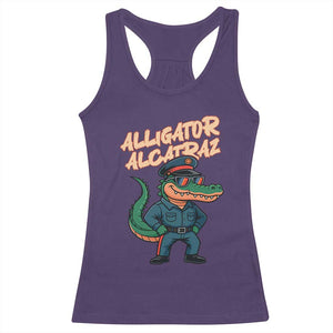 Alligator Alcatraz Political Racerback Tank Top Funny Florida Gator Cop with Attitude TS02 Purple Print Your Wear
