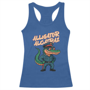Alligator Alcatraz Political Racerback Tank Top Funny Florida Gator Cop with Attitude TS02 Royal Blue Print Your Wear