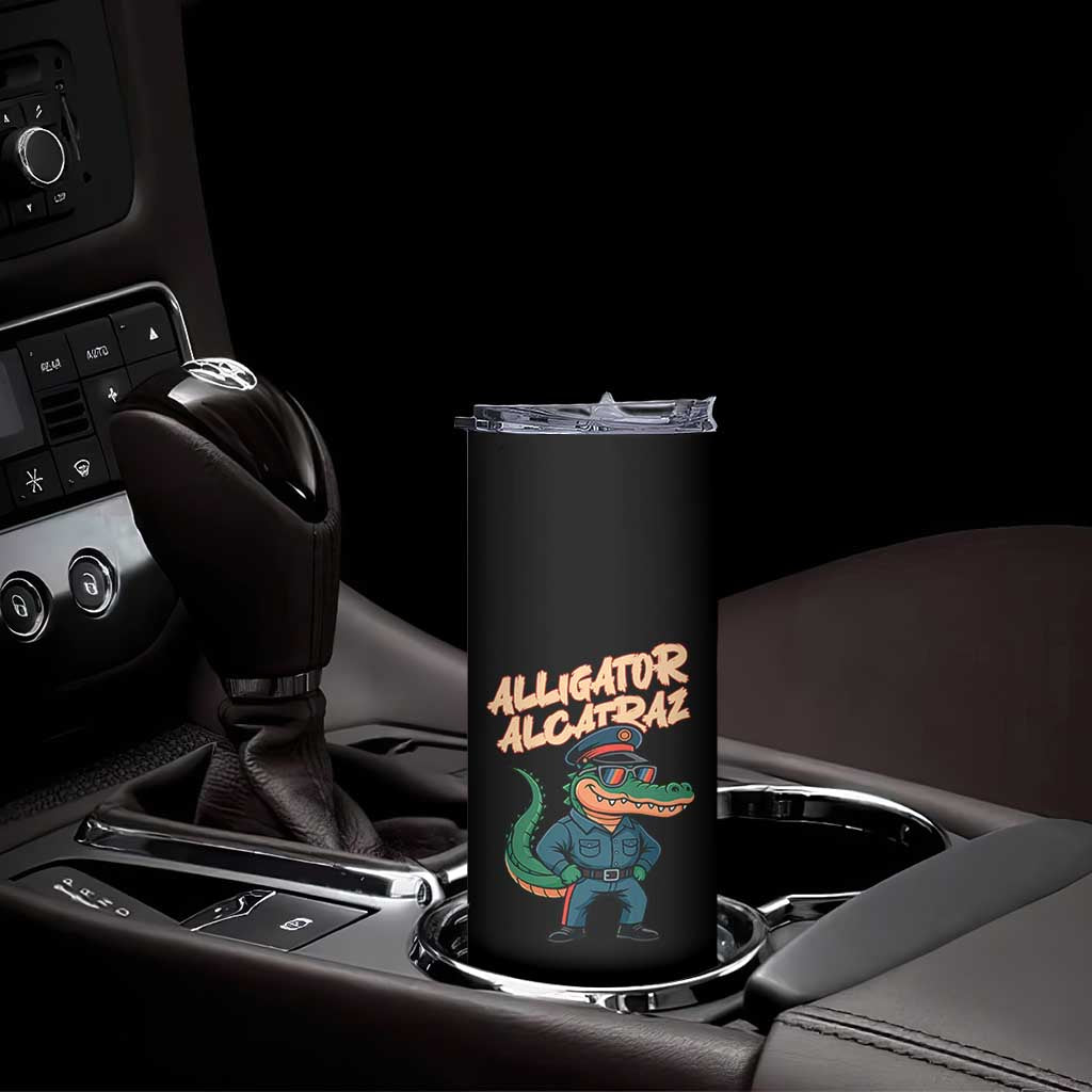 Alligator Alcatraz Political Skinny Tumbler Funny Florida Gator Cop with Attitude TS02 Print Your Wear