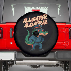 Alligator Alcatraz Political Spare Tire Cover Funny Florida Gator Cop with Attitude TS02 Black Print Your Wear