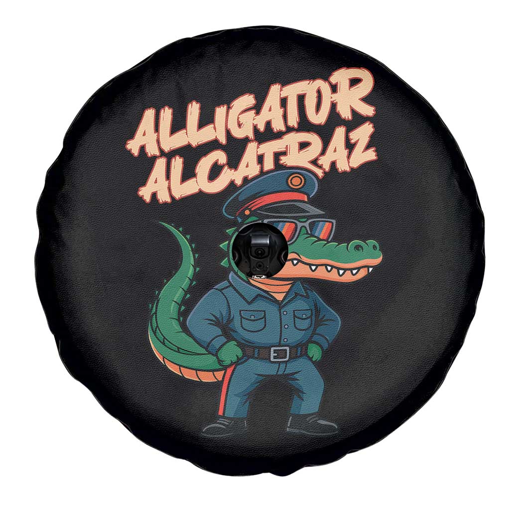 Alligator Alcatraz Political Spare Tire Cover Funny Florida Gator Cop with Attitude TS02 Print Your Wear