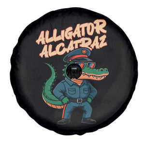 Alligator Alcatraz Political Spare Tire Cover Funny Florida Gator Cop with Attitude TS02 Print Your Wear