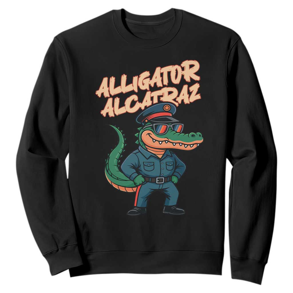 Alligator Alcatraz Political Sweatshirt Funny Florida Gator Cop with Attitude TS02 Black Print Your Wear