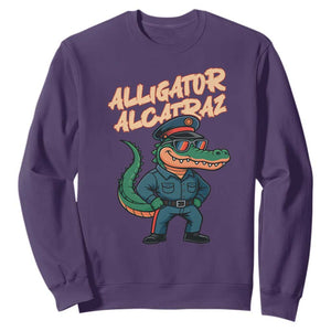 Alligator Alcatraz Political Sweatshirt Funny Florida Gator Cop with Attitude TS02 Purple Print Your Wear