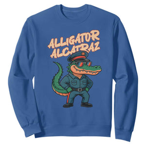 Alligator Alcatraz Political Sweatshirt Funny Florida Gator Cop with Attitude TS02 Royal Blue Print Your Wear