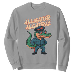 Alligator Alcatraz Political Sweatshirt Funny Florida Gator Cop with Attitude TS02 Sport Gray Print Your Wear