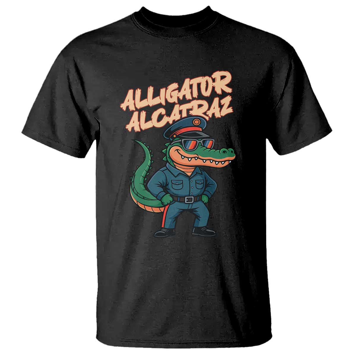 Alligator Alcatraz Political T Shirt Funny Florida Gator Cop with Attitude TS02 Black Print Your Wear