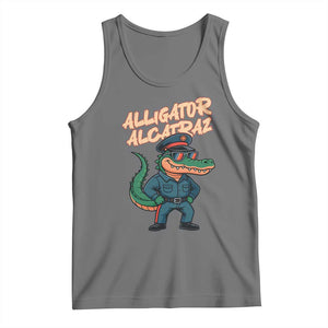 Alligator Alcatraz Political Tank Top Funny Florida Gator Cop with Attitude TS02 Black Heather Print Your Wear