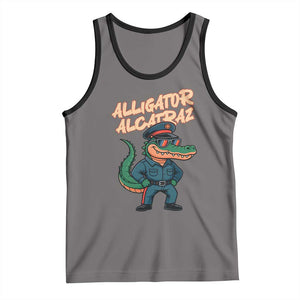 Alligator Alcatraz Political Tank Top Funny Florida Gator Cop with Attitude TS02 Deep Heather Black Print Your Wear