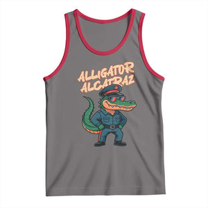 Alligator Alcatraz Political Tank Top Funny Florida Gator Cop with Attitude TS02 Deep Heather Red Print Your Wear