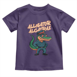 Alligator Alcatraz Political Toddler T Shirt Funny Florida Gator Cop with Attitude TS02 Purple Print Your Wear