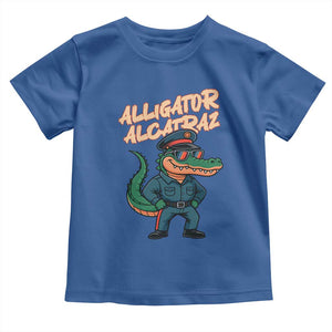 Alligator Alcatraz Political Toddler T Shirt Funny Florida Gator Cop with Attitude TS02 Royal Blue Print Your Wear