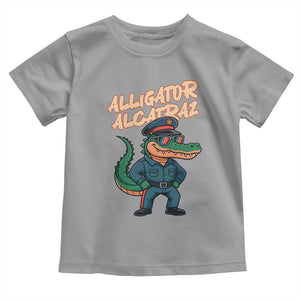Alligator Alcatraz Political Toddler T Shirt Funny Florida Gator Cop with Attitude TS02 Sport Gray Print Your Wear