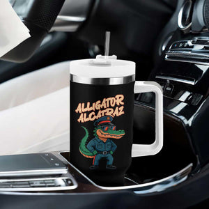 Alligator Alcatraz Political Tumbler With Handle Funny Florida Gator Cop with Attitude TS02 Print Your Wear