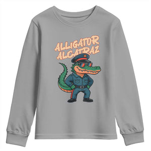 Alligator Alcatraz Political Youth Sweatshirt Funny Florida Gator Cop with Attitude TS02 Sport Gray Print Your Wear