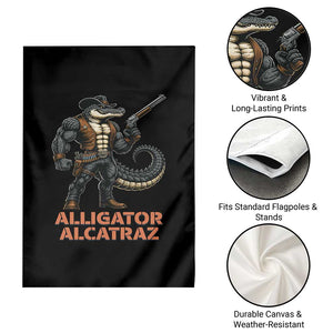 Alligator Alcatraz Gunslinger Garden Flag Swamp Outlaw Satire Patriotic Rebel TS02 Print Your Wear