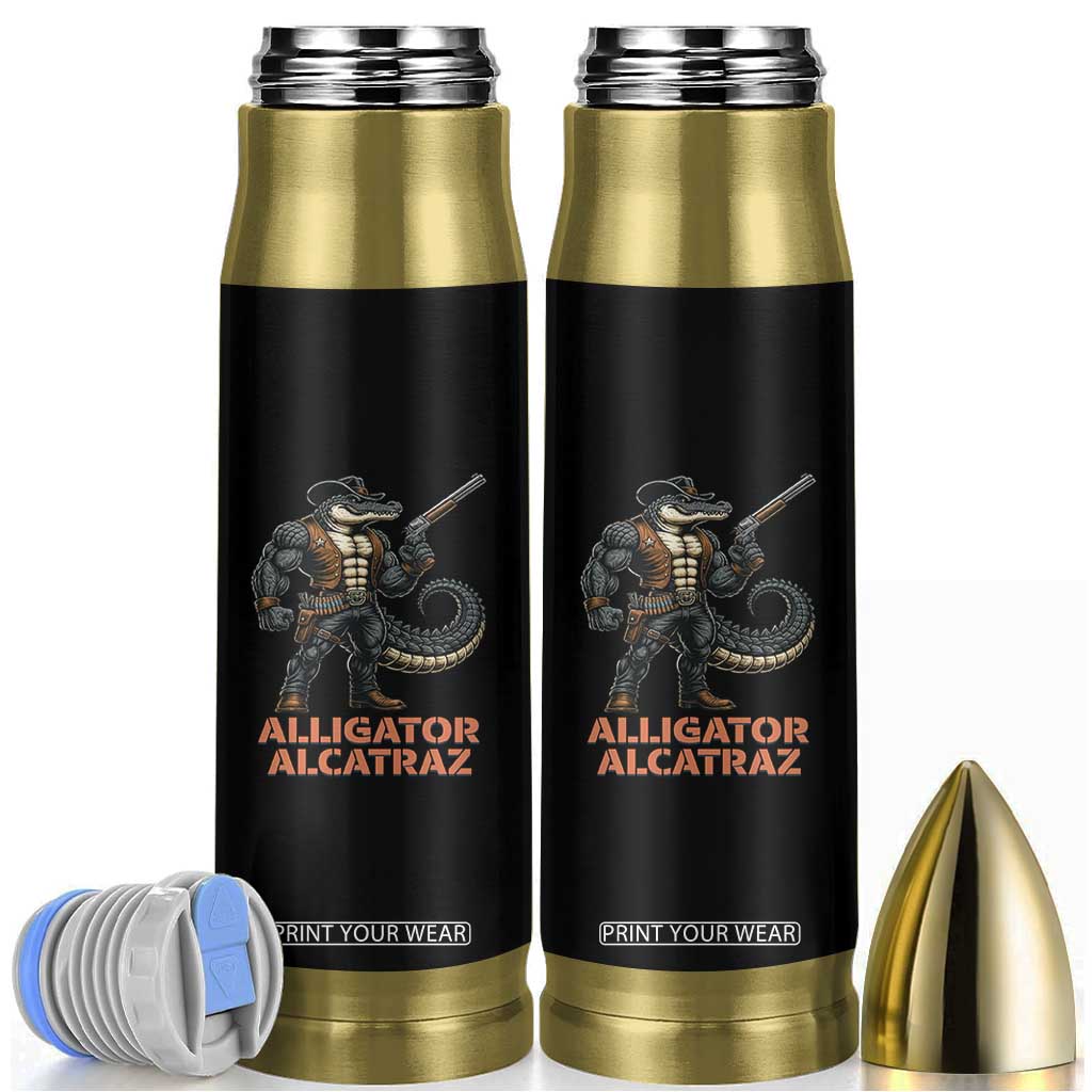 Alligator Alcatraz Gunslinger Bullet Tumbler Swamp Outlaw Satire Patriotic Rebel TS02 Black Print Your Wear