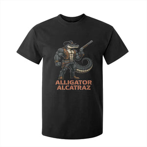 Alligator Alcatraz Gunslinger T Shirt For Kid Swamp Outlaw Satire Patriotic Rebel TS02 Black Print Your Wear