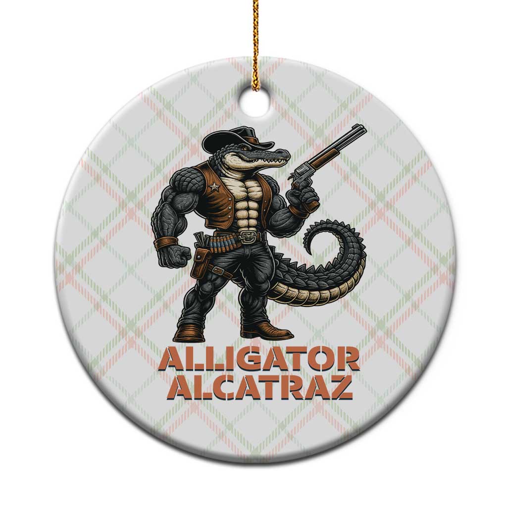 Alligator Alcatraz Gunslinger Ceramic Ornament Swamp Outlaw Satire Patriotic Rebel TS02 1pc Christmas Plaid Print Your Wear