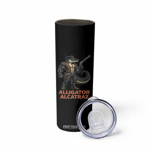 Alligator Alcatraz Gunslinger Skinny Tumbler Swamp Outlaw Satire Patriotic Rebel TS02 Print Your Wear