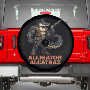Alligator Alcatraz Gunslinger Spare Tire Cover Swamp Outlaw Satire Patriotic Rebel TS02 Black Print Your Wear