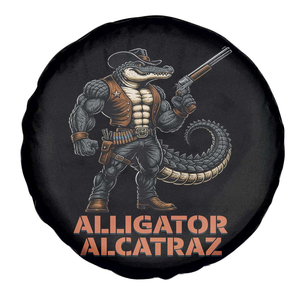 Alligator Alcatraz Gunslinger Spare Tire Cover Swamp Outlaw Satire Patriotic Rebel TS02 Print Your Wear