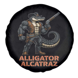 Alligator Alcatraz Gunslinger Spare Tire Cover Swamp Outlaw Satire Patriotic Rebel TS02 Print Your Wear