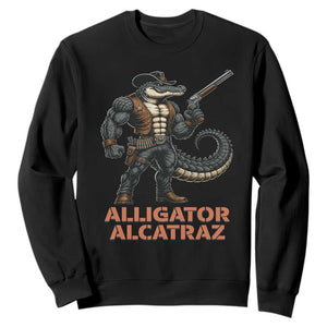 Alligator Alcatraz Gunslinger Sweatshirt Swamp Outlaw Satire Patriotic Rebel TS02 Black Print Your Wear