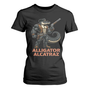 Alligator Alcatraz Gunslinger T Shirt For Women Swamp Outlaw Satire Patriotic Rebel TS02 Black Print Your Wear