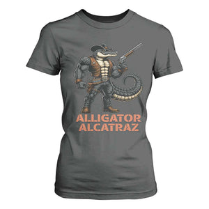 Alligator Alcatraz Gunslinger T Shirt For Women Swamp Outlaw Satire Patriotic Rebel TS02 Dark Heather Print Your Wear