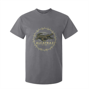 Alligator Alcatraz 2025 T Shirt For Kid Gator Lockdown Political Satire Barbed Wire Swamp Humor TS02 Charcoal Print Your Wear