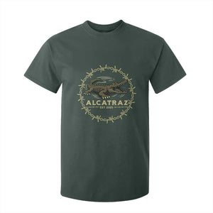 Alligator Alcatraz 2025 T Shirt For Kid Gator Lockdown Political Satire Barbed Wire Swamp Humor TS02 Dark Forest Green Print Your Wear