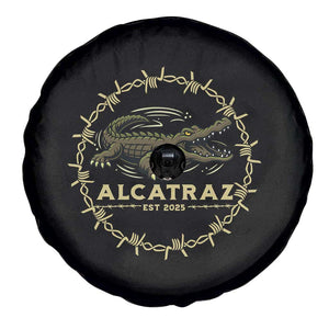 Alligator Alcatraz 2025 Spare Tire Cover Gator Lockdown Political Satire Barbed Wire Swamp Humor TS02 Print Your Wear