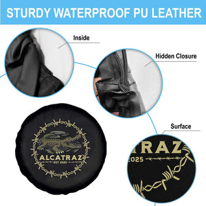 Alligator Alcatraz 2025 Spare Tire Cover Gator Lockdown Political Satire Barbed Wire Swamp Humor TS02 Print Your Wear