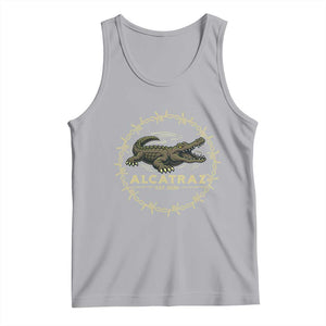 Alligator Alcatraz 2025 Tank Top Gator Lockdown Political Satire Barbed Wire Swamp Humor TS02 Athletic Heather Print Your Wear