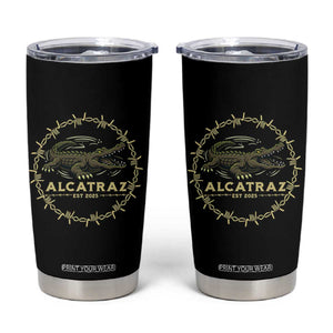 Alligator Alcatraz 2025 Tumbler Cup Gator Lockdown Political Satire Barbed Wire Swamp Humor TS02 Black Print Your Wear