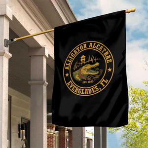 Alligator Alcatraz Everglades FL Garden Flag Vintage Political Satire Swamp Prison Humor TS02 Print Your Wear