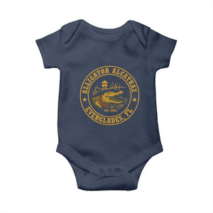Alligator Alcatraz Everglades FL Baby Onesie Vintage Political Satire Swamp Prison Humor TS02 Navy Print Your Wear