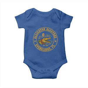 Alligator Alcatraz Everglades FL Baby Onesie Vintage Political Satire Swamp Prison Humor TS02 Royal Blue Print Your Wear