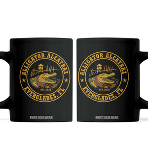 Alligator Alcatraz Everglades FL Coffee Mug Vintage Political Satire Swamp Prison Humor TS02 Black Print Your Wear