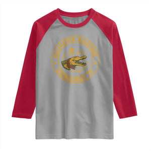 Alligator Alcatraz Everglades FL Raglan Shirt Vintage Political Satire Swamp Prison Humor TS02 Sport Gray Red Print Your Wear