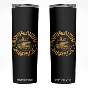 Alligator Alcatraz Everglades FL Skinny Tumbler Vintage Political Satire Swamp Prison Humor TS02 Black Print Your Wear
