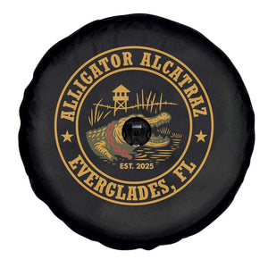 Alligator Alcatraz Everglades FL Spare Tire Cover Vintage Political Satire Swamp Prison Humor TS02 Print Your Wear