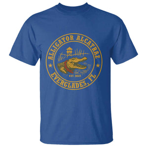 Alligator Alcatraz Everglades FL T Shirt Vintage Political Satire Swamp Prison Humor TS02 Royal Blue Print Your Wear