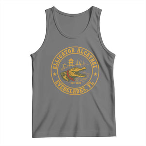 Alligator Alcatraz Everglades FL Tank Top Vintage Political Satire Swamp Prison Humor TS02 Black Heather Print Your Wear