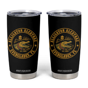 Alligator Alcatraz Everglades FL Tumbler Cup Vintage Political Satire Swamp Prison Humor TS02 Black Print Your Wear