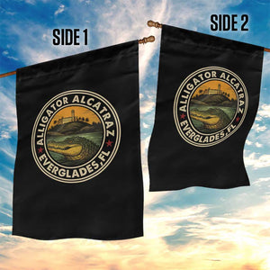 Alligator Alcatraz Everglades Florida Garden Flag Vintage Political Satire Retro TS02 Print Your Wear