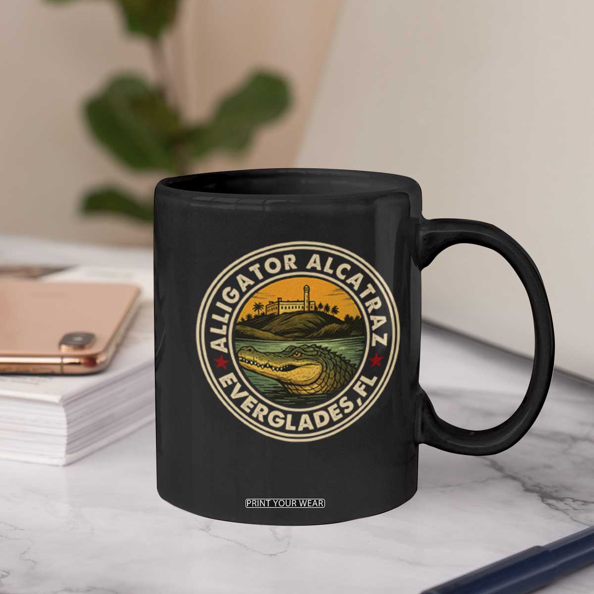Alligator Alcatraz Everglades Florida Coffee Mug Vintage Political Satire Retro TS02 Print Your Wear